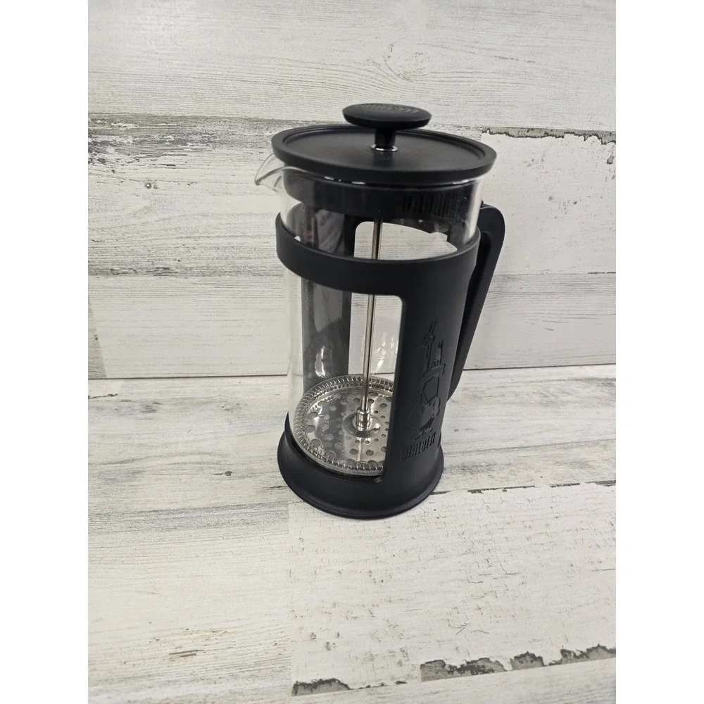 Bialetti French Press Coffee Maker 8 Cup Black Glass Stainless Steel Omino Logo